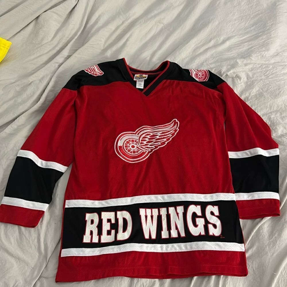 Vintage Detroit Red Wings Youth XL 18-20 Jersey NHL Logo Winning Goal 90’s